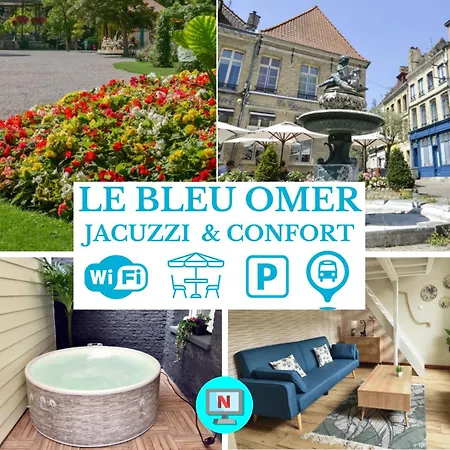 Le Bleu Omer - Jacuzzi & Netflix - Terrasse Privee I Coeur De & Transports - Ideal Famille - Speciale Sint-Omaars